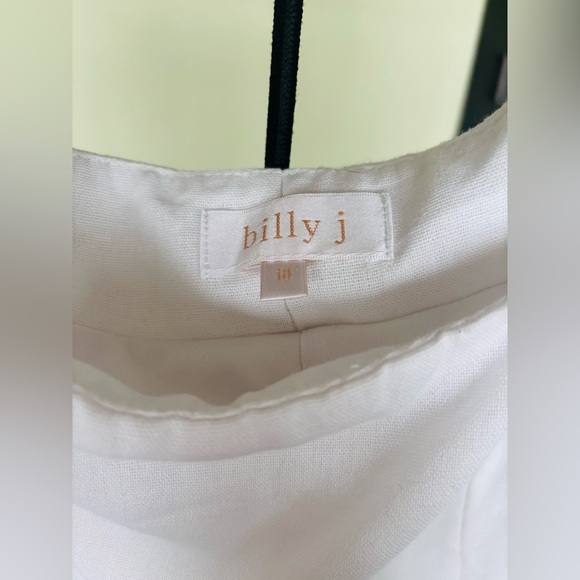 Billy J White Linen Mini Dress with Pockets Size 18 - Picture 4 of 5